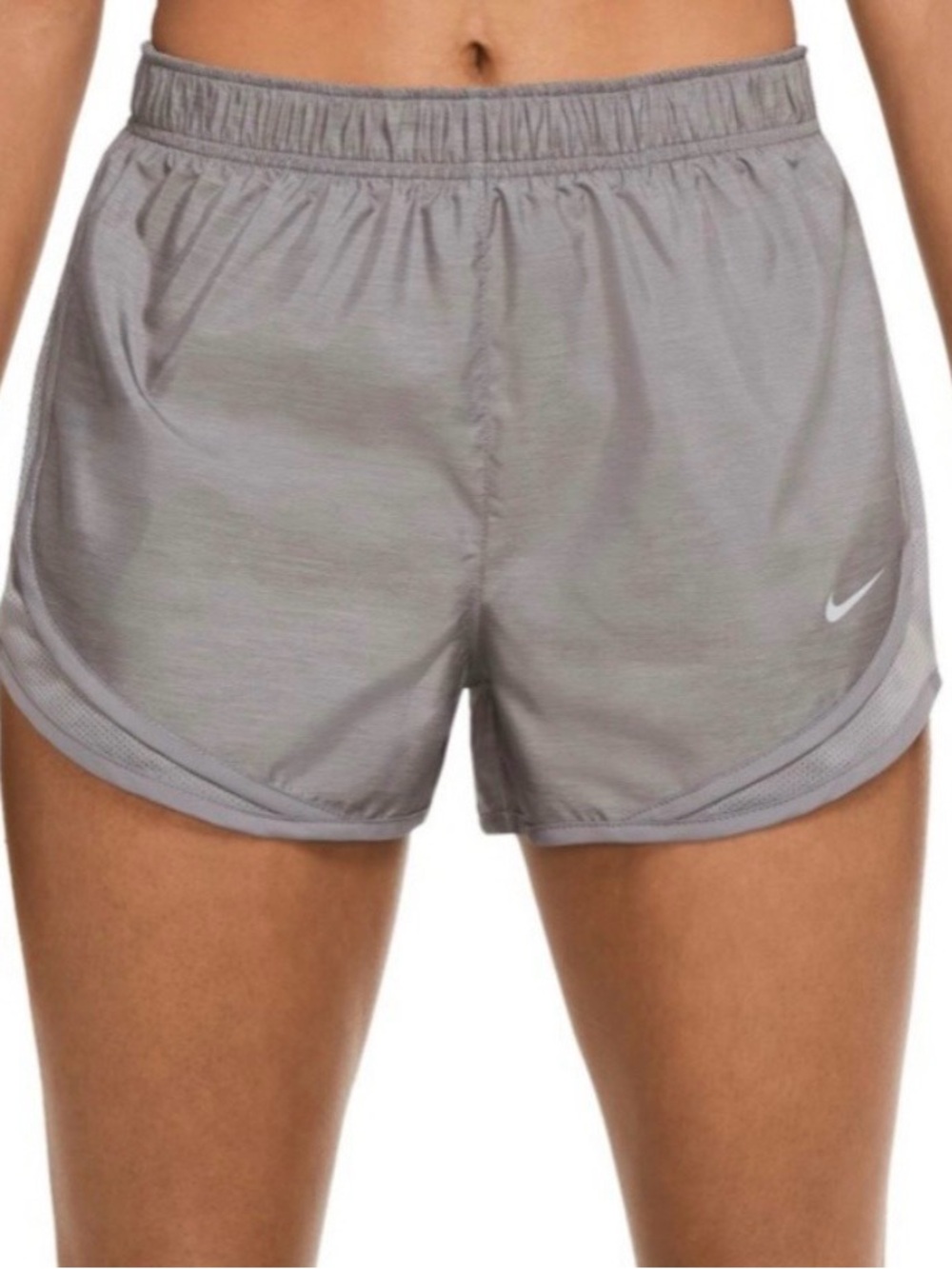Nike Women's small gray dri-fit fully lined tempo running shorts with mesh sides